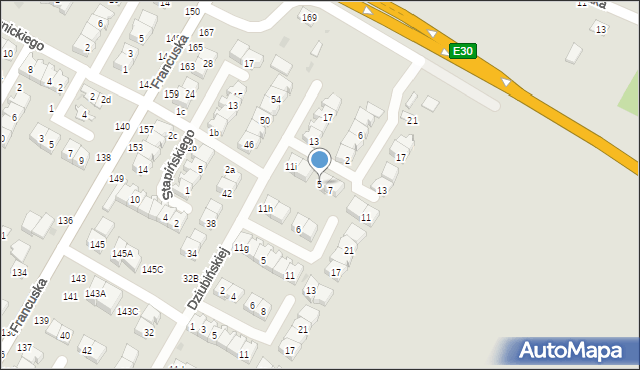 Biała Podlaska, Miłkowskiego Stanisława, 5, mapa Białej Podlaskiej