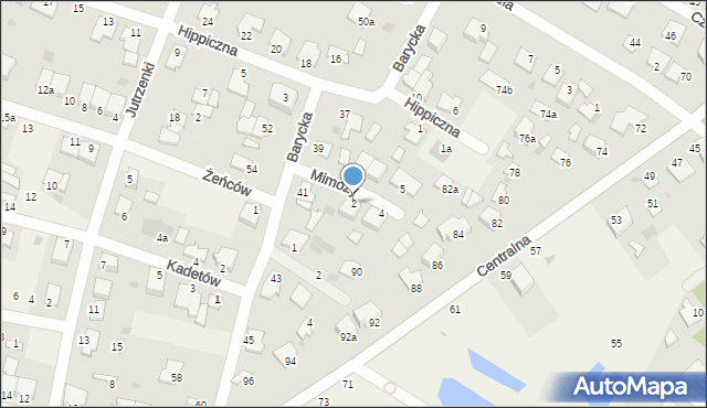Białe Błota, Mimozy, 2, mapa Białe Błota