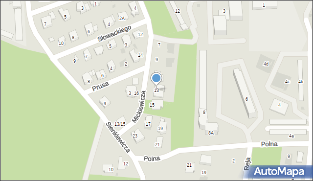 Białobrzegi, Mickiewicza Adama, 13, mapa Białobrzegi