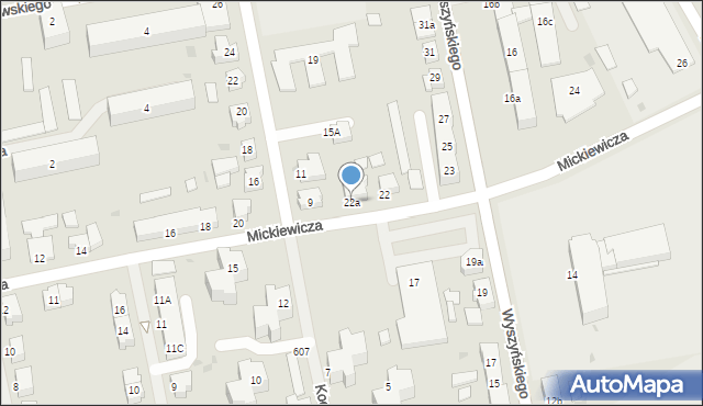 Białogard, Mickiewicza Adama, 22a, mapa Białogard