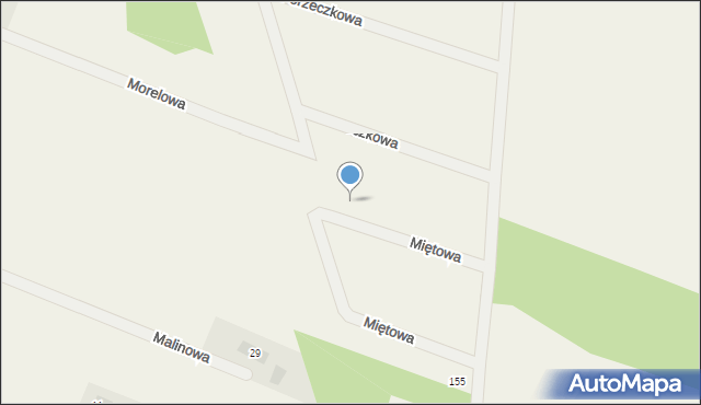 Białuń, Miętowa, 19, mapa Białuń