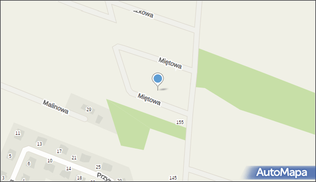 Białuń, Miętowa, 4, mapa Białuń