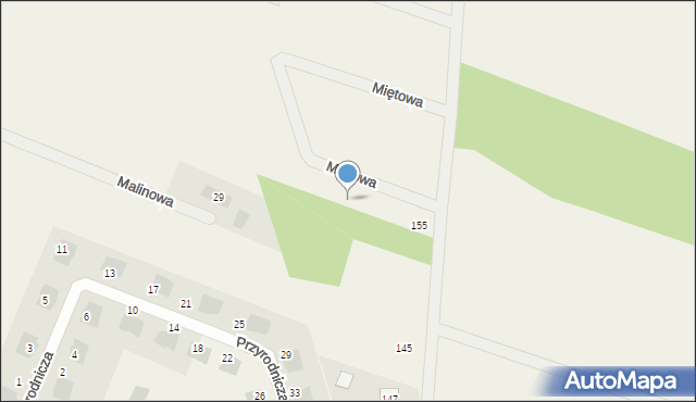 Białuń, Miętowa, 5, mapa Białuń