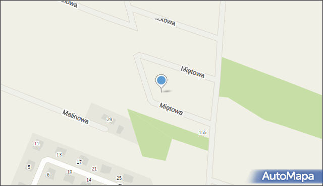 Białuń, Miętowa, 6, mapa Białuń