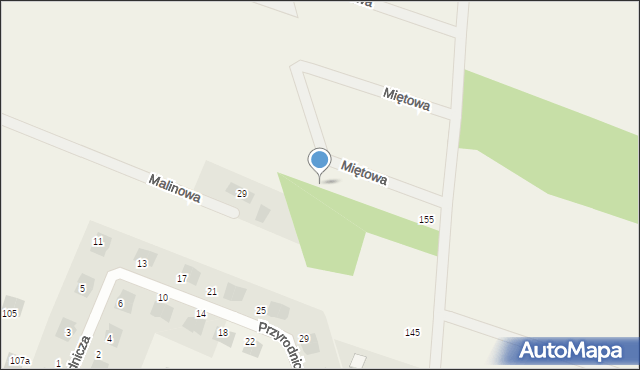 Białuń, Miętowa, 7, mapa Białuń