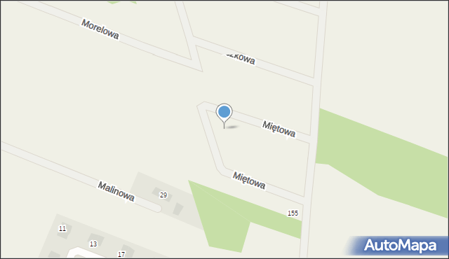 Białuń, Miętowa, 8, mapa Białuń