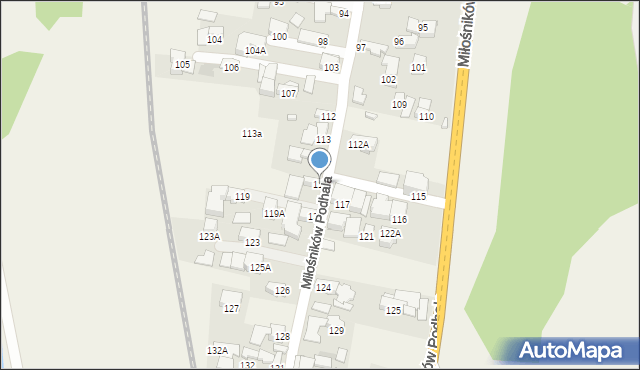 Biały Dunajec, Miłośników Podhala, 118, mapa Biały Dunajec