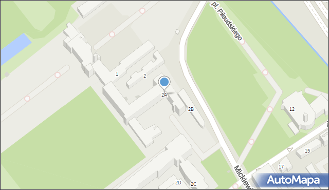 Białystok, Mickiewicza Adama, 2A, mapa Białegostoku