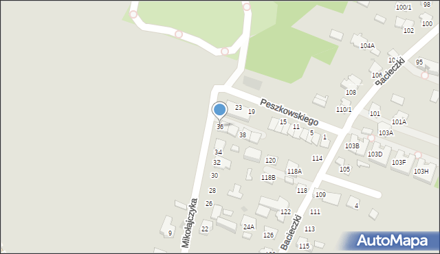 Białystok, Mikołajczyka Stanisława, 36, mapa Białegostoku