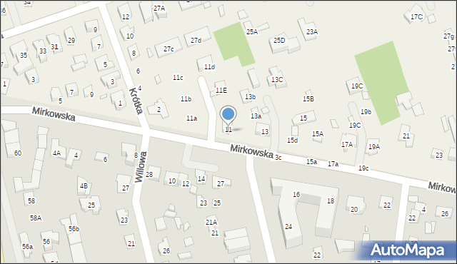 Bielawa, Mirkowska, 11F, mapa Bielawa