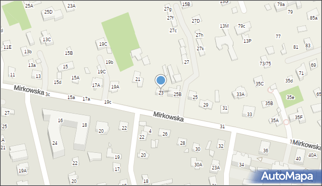 Bielawa, Mirkowska, 23, mapa Bielawa