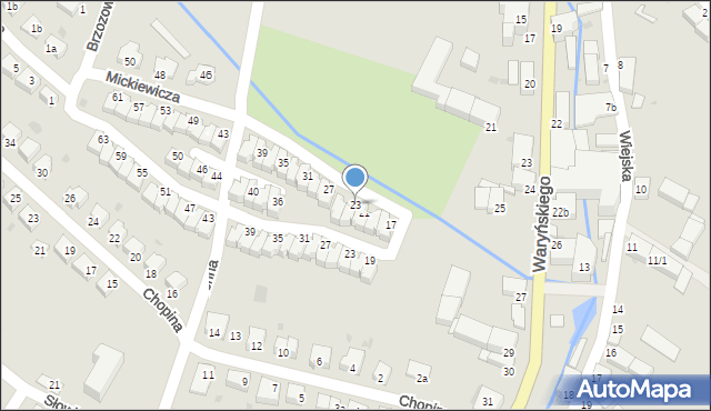Bielawa, Mickiewicza Adama, 23, mapa Bielawa