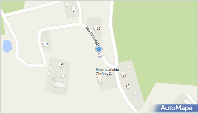 Bielkówko, Miechucińska, 20, mapa Bielkówko