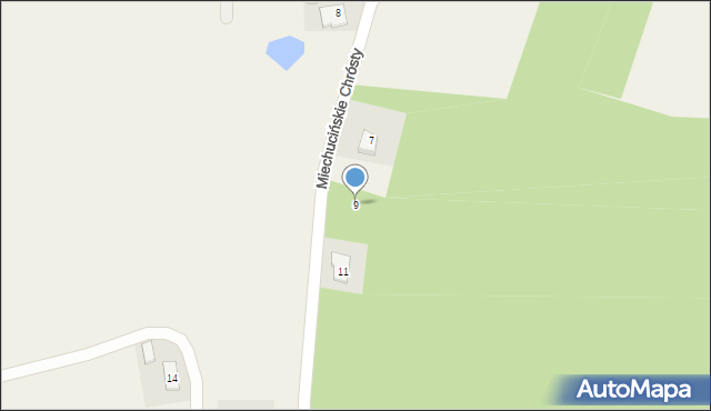 Bielkówko, Miechucińska, 9, mapa Bielkówko