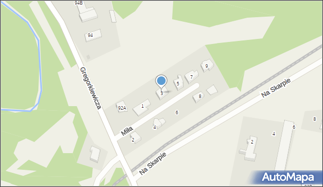 Bielkówko, Miła, 3, mapa Bielkówko