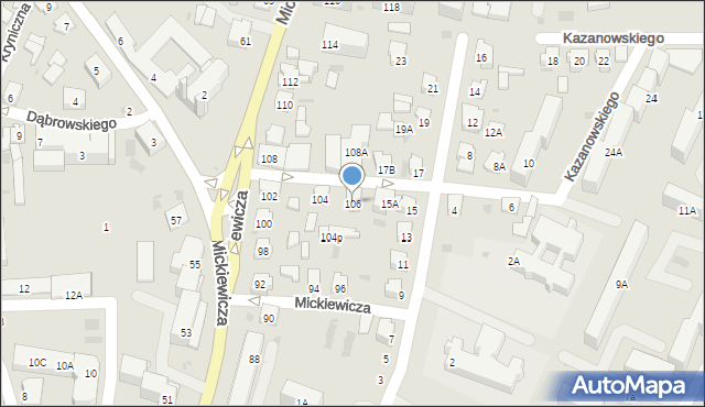 Bielsk Podlaski, Mickiewicza Adama, 106, mapa Bielsk Podlaski
