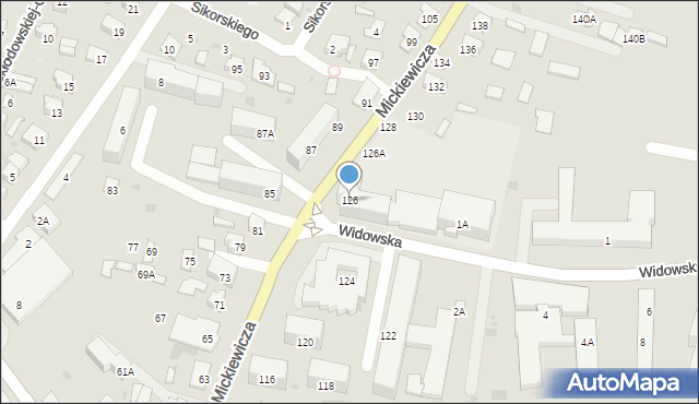 Bielsk Podlaski, Mickiewicza Adama, 126, mapa Bielsk Podlaski