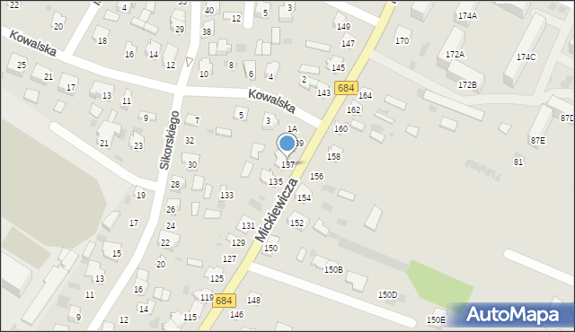 Bielsk Podlaski, Mickiewicza Adama, 137, mapa Bielsk Podlaski