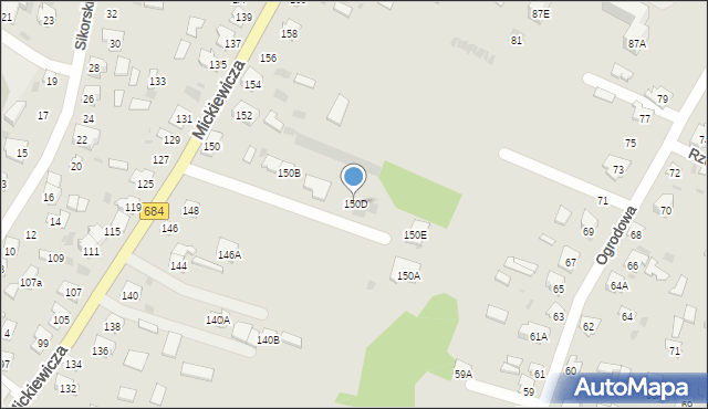 Bielsk Podlaski, Mickiewicza Adama, 150D, mapa Bielsk Podlaski