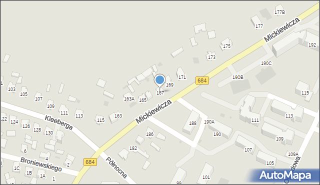 Bielsk Podlaski, Mickiewicza Adama, 167, mapa Bielsk Podlaski