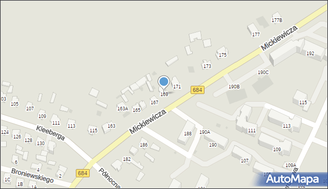 Bielsk Podlaski, Mickiewicza Adama, 169, mapa Bielsk Podlaski