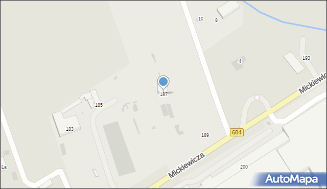 Bielsk Podlaski, Mickiewicza Adama, 187, mapa Bielsk Podlaski