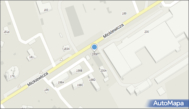 Bielsk Podlaski, Mickiewicza Adama, 200b, mapa Bielsk Podlaski