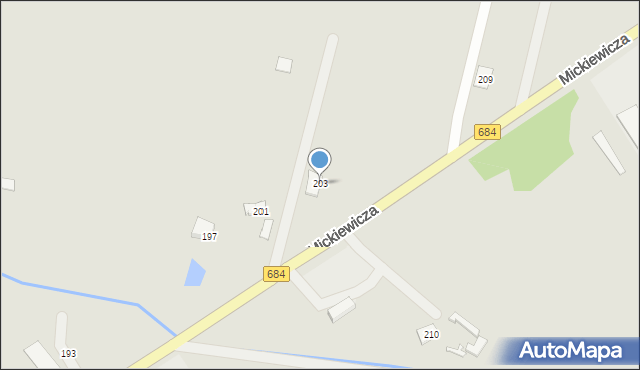 Bielsk Podlaski, Mickiewicza Adama, 203, mapa Bielsk Podlaski