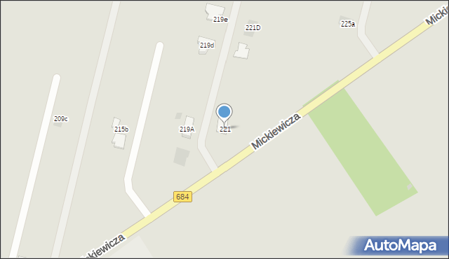 Bielsk Podlaski, Mickiewicza Adama, 221, mapa Bielsk Podlaski