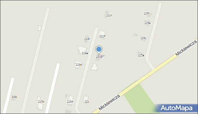 Bielsk Podlaski, Mickiewicza Adama, 221D, mapa Bielsk Podlaski