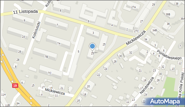 Bielsk Podlaski, Mickiewicza Adama, 23, mapa Bielsk Podlaski