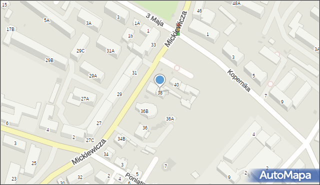 Bielsk Podlaski, Mickiewicza Adama, 38, mapa Bielsk Podlaski