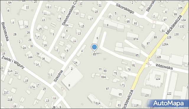 Bielsk Podlaski, Mickiewicza Adama, 83, mapa Bielsk Podlaski
