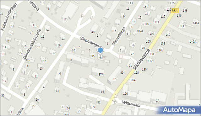 Bielsk Podlaski, Mickiewicza Adama, 93, mapa Bielsk Podlaski