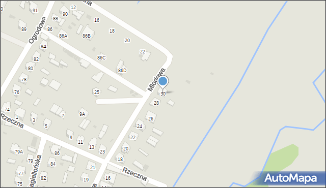 Bielsk Podlaski, Miodowa, 30, mapa Bielsk Podlaski