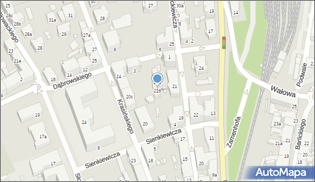 Bielsko-Biała, Mickiewicza Adama, 21b, mapa Bielsko-Białej