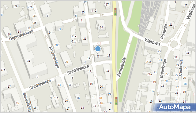 Bielsko-Biała, Mickiewicza Adama, 22, mapa Bielsko-Białej