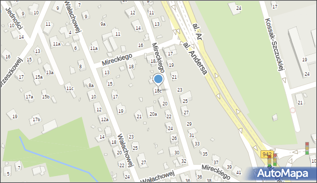 Bielsko-Biała, Mireckiego Józefa, 18c, mapa Bielsko-Białej