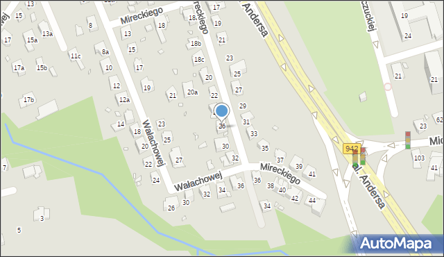 Bielsko-Biała, Mireckiego Józefa, 28, mapa Bielsko-Białej