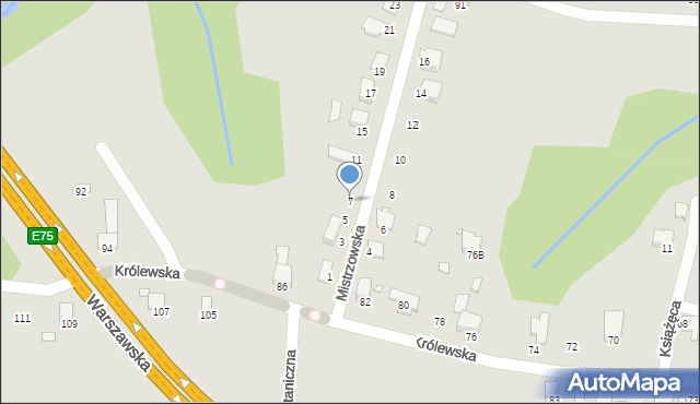 Bielsko-Biała, Mistrzowska, 7, mapa Bielsko-Białej