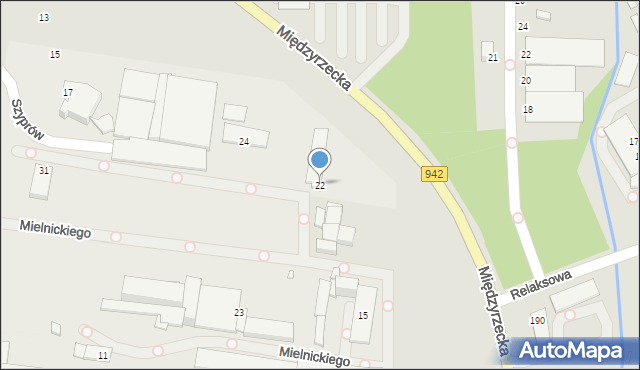 Bielsko-Biała, Mielnickiego Stanisława, 22, mapa Bielsko-Białej