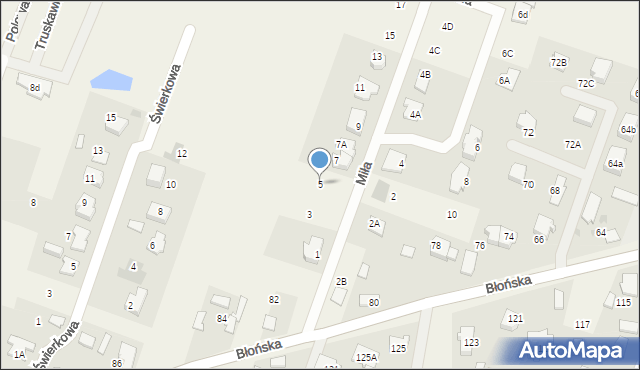 Bieniewice, Miła, 5, mapa Bieniewice