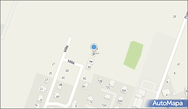 Bieniewice, Miła, 6f, mapa Bieniewice