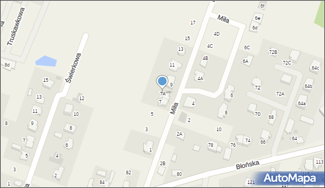 Bieniewice, Miła, 7A, mapa Bieniewice
