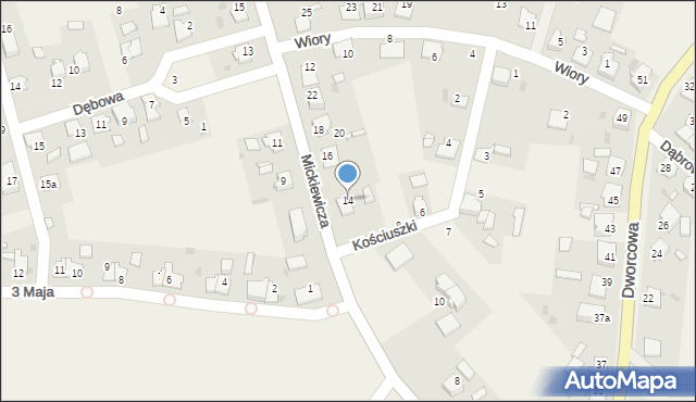 Bierawa, Mickiewicza Adama, 14, mapa Bierawa