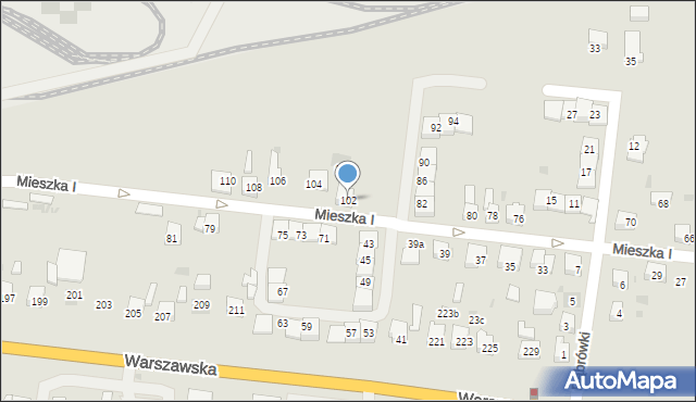 Bieruń, Mieszka I, 102, mapa Bieruń