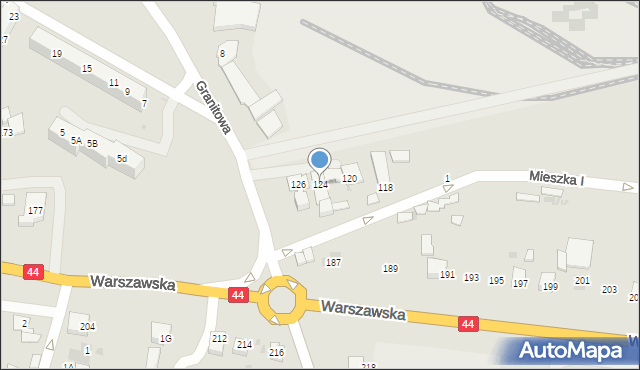 Bieruń, Mieszka I, 124, mapa Bieruń