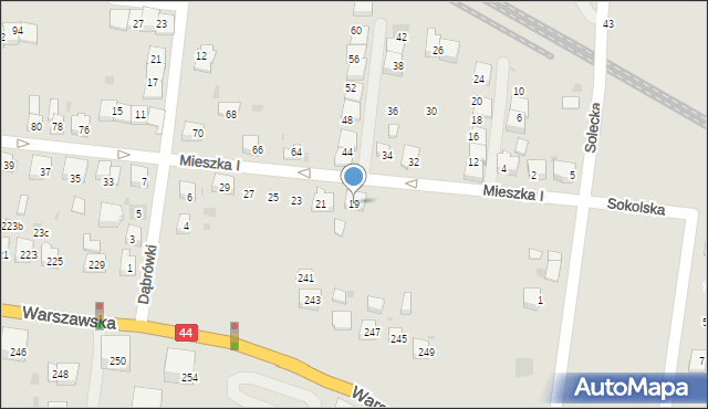 Bieruń, Mieszka I, 19, mapa Bieruń