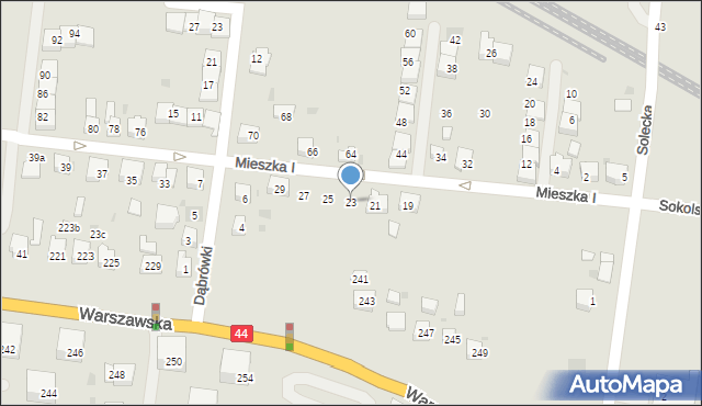 Bieruń, Mieszka I, 23, mapa Bieruń