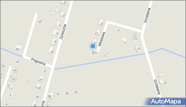 Bieruń, Miodowa, 9, mapa Bieruń